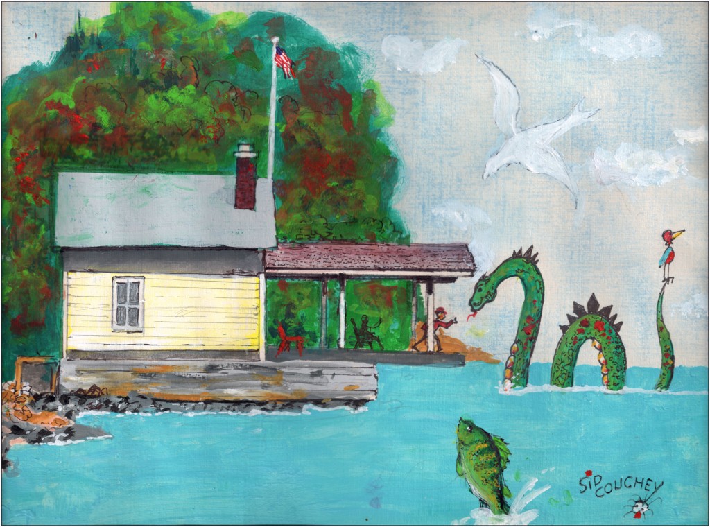 Rosslyn Boathouse, by Essex artist and cartoonist, Sid Couchey.